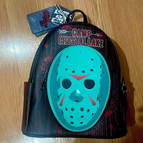 Loungefly Handbags - For Alicia, Glow in the Dark Camp Crystal Lake, Friday the 13th backpack!
